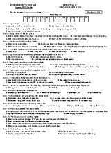 Đề kiểm tra 15 phút học kì I môn Sinh học Lớp 11 lần 1 (Ban nâng cao) - Mã đề 135 - Trường THPT Lê Lợi